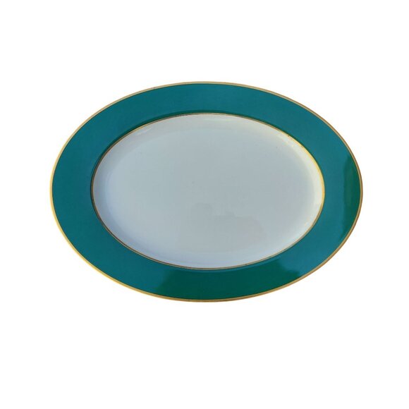 Mikasa Cathy Hardwick Ming Green 15" Bone China Platter - Picture 1 of 2
